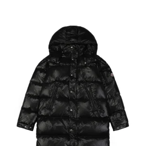 Moncler Maya Long Down Jacket in Black