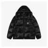 Mxxcler Pocket Badge Shiny Nylon Down Jacket