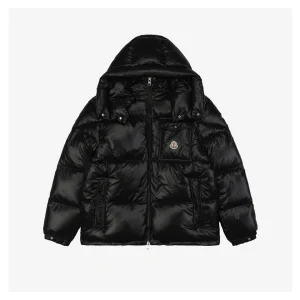 Moncler Pocket Badge Shiny Nylon Down Jacket