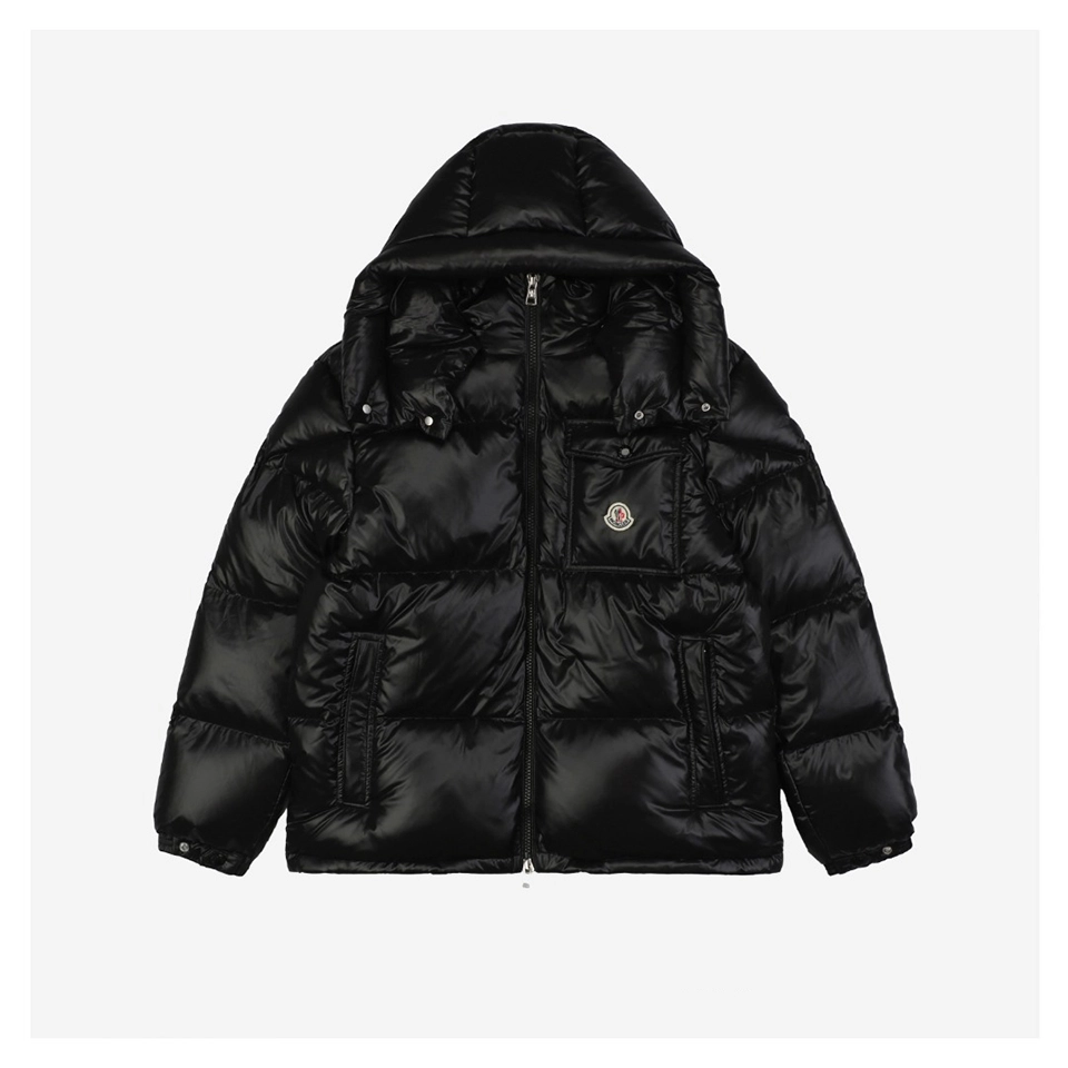 Moncler Pocket Badge Shiny Nylon Down Jacket