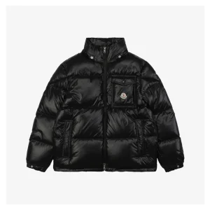 Moncler Pocket Badge Shiny Nylon Down Jacket