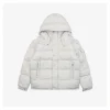 Mxxcler Maya Matte Hooded Down Jacket (White/Black)
