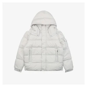 Mxxcler Maya Matte Hooded Down Jacket White Front side