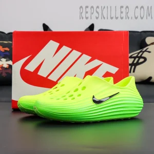 Nike ReactX Rejuven8 ‘Green Strike’ pair display with original red Nike shoe box