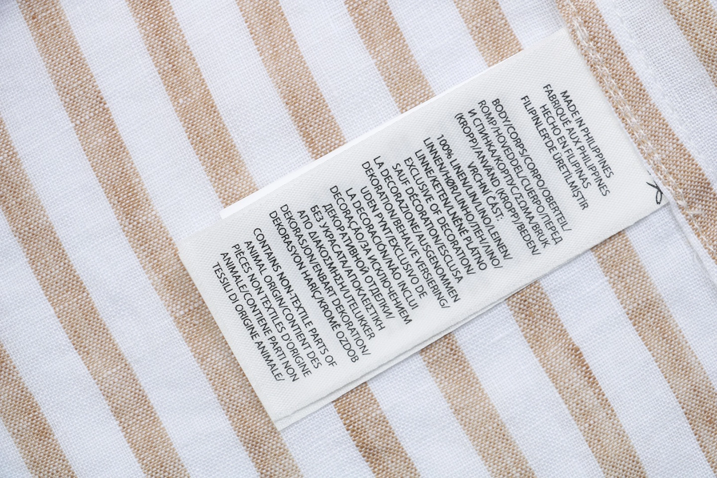 Ralph Lauren Striped Linen Shirt Wash tag