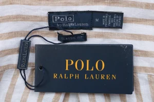 Ralph Lauren Striped Linen Shirt Logo tag