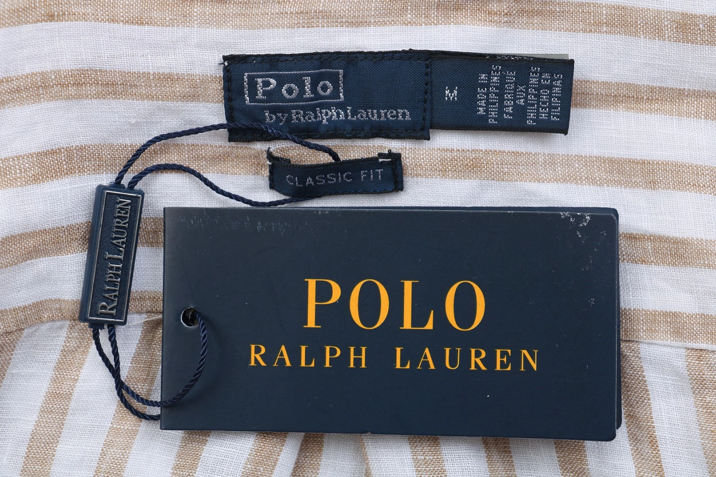 Ralph Lauren Striped Linen Shirt Logo tag