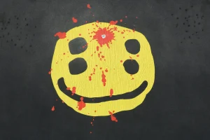 Saint Michael Four-Eye Smiley Graphic Crewneck Sweatshirt Front side Print