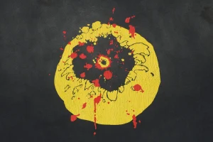 Saint Michael Four-Eye Smiley Graphic Crewneck Sweatshirt Back side Print