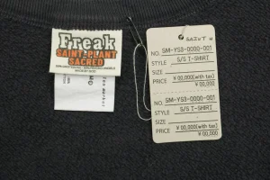 Saint Michael Four-Eye Smiley Graphic Crewneck Sweatshirt Logo tag