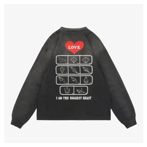 Saint Michael Origami Love Heart Print Shirt Back side