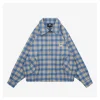 Stussy Blue Plaid Logo Patch Jacket