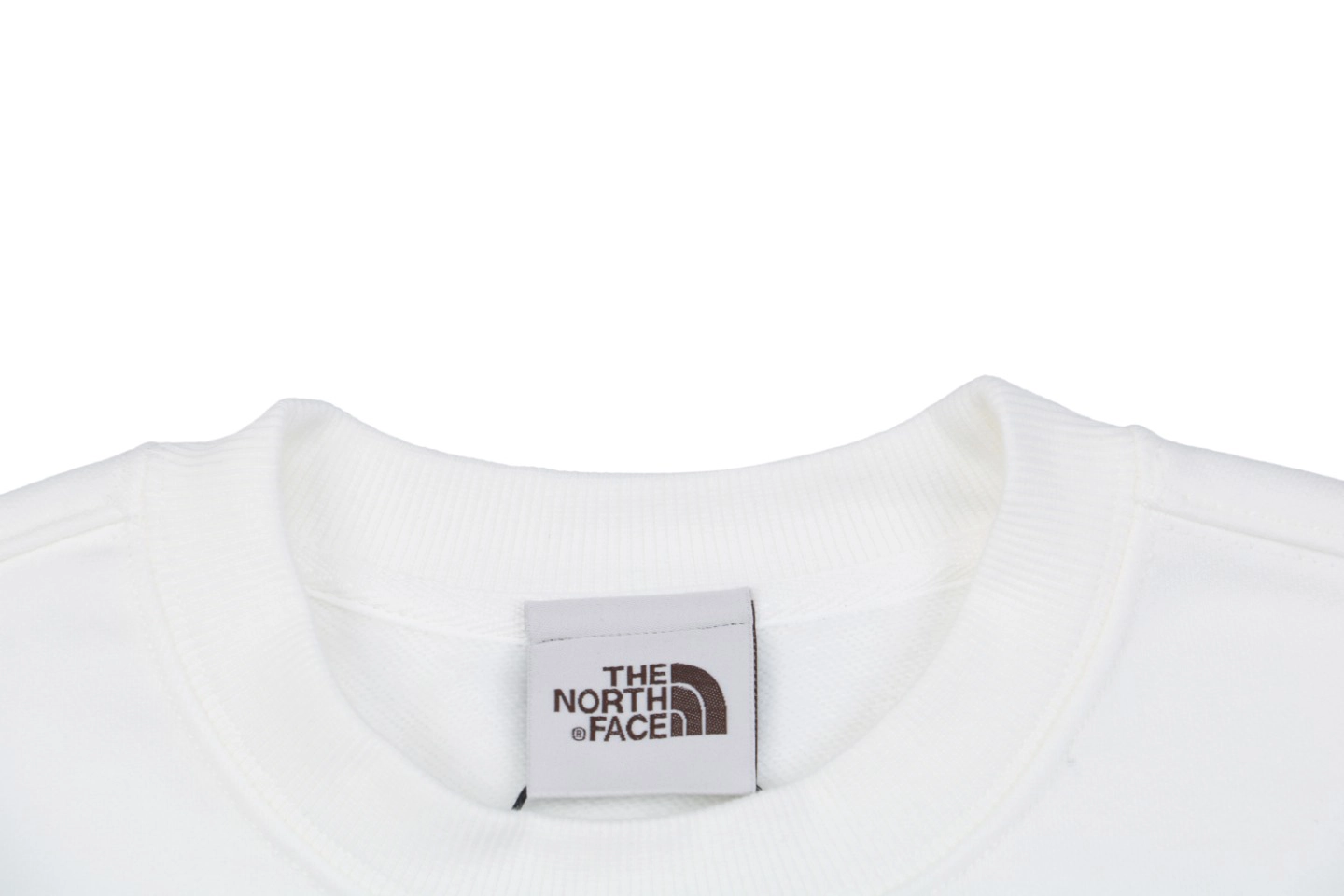 The North Face Logo Box Graphic Crewneck Sweatshirt White Neckline