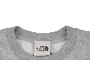 The North Face Logo Box Graphic Crewneck Sweatshirt Grey Neckline