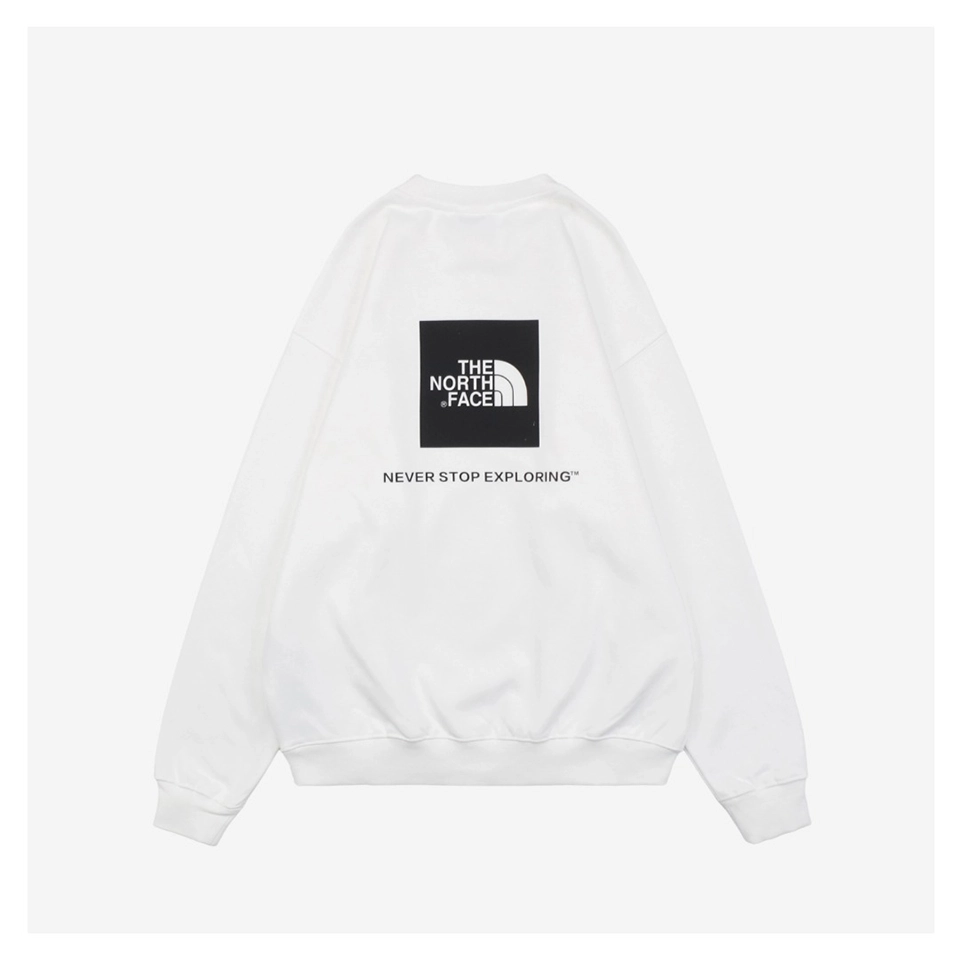 The North Face Logo Box Graphic Crewneck Sweatshirt White Back side