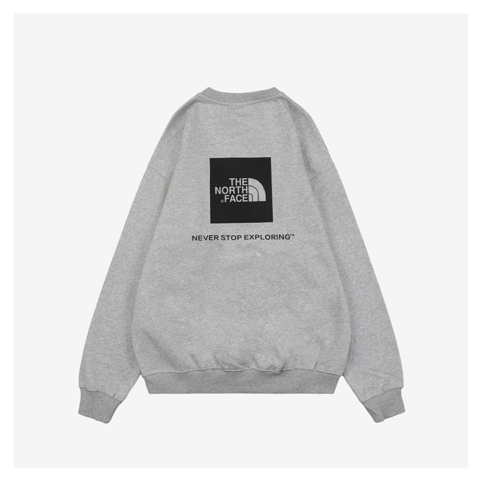 The North Face Logo Box Graphic Crewneck Sweatshirt Grey Back side