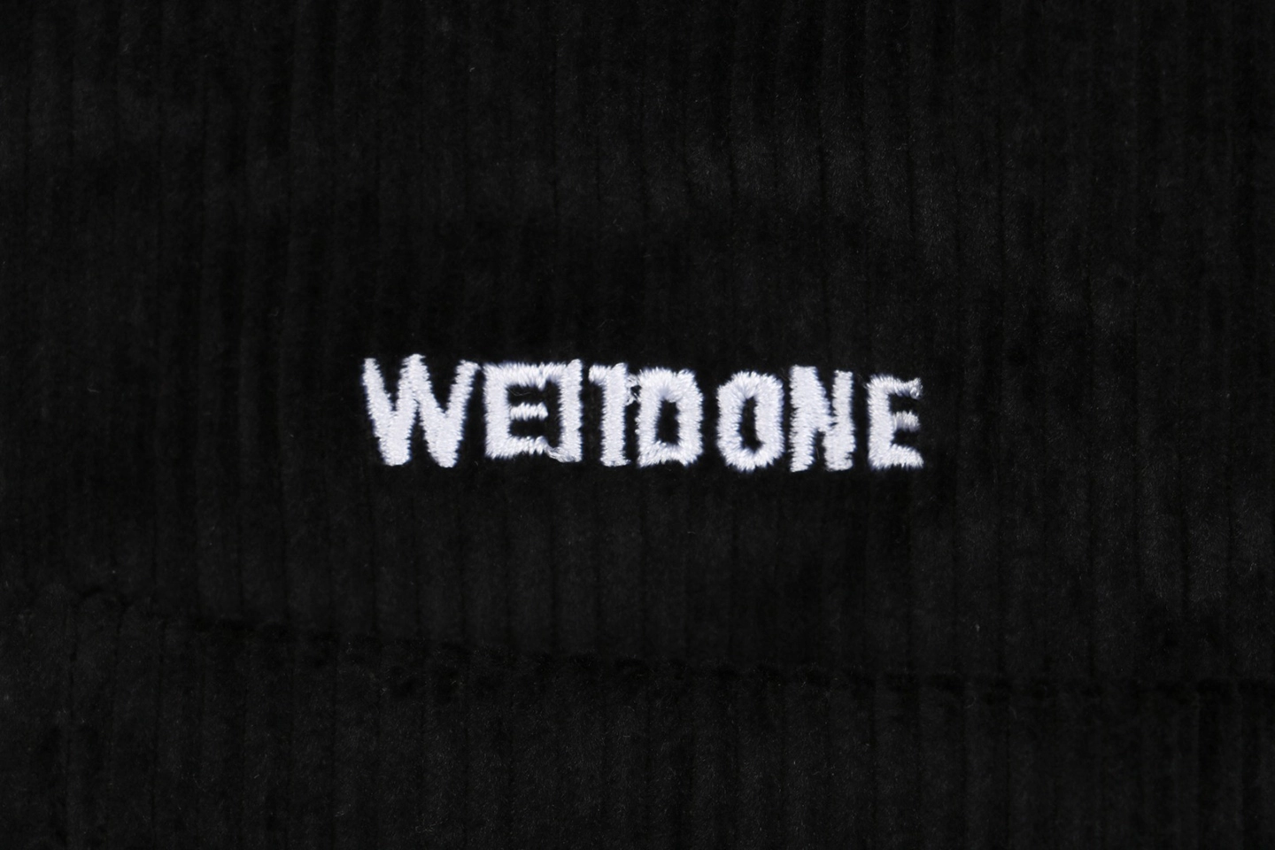 We11done Corduroy Embroidered Shirt Black Logo