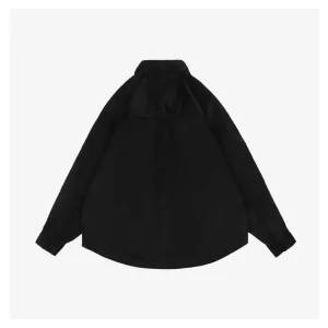 We11done Corduroy Embroidered Shirt Black Back side