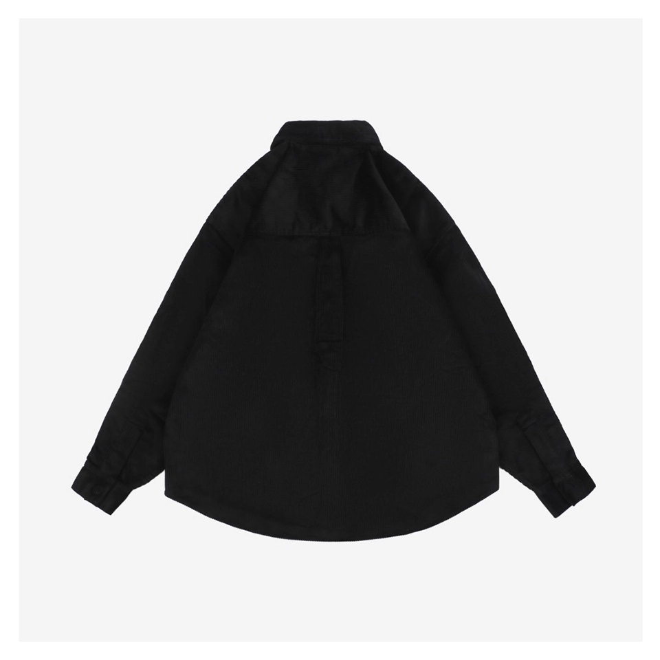 We11done Corduroy Embroidered Shirt Black Back side