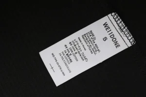 We11done Corduroy Embroidered Shirt Black Wash tag