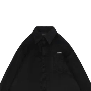We11done Corduroy Embroidered Shirt Black