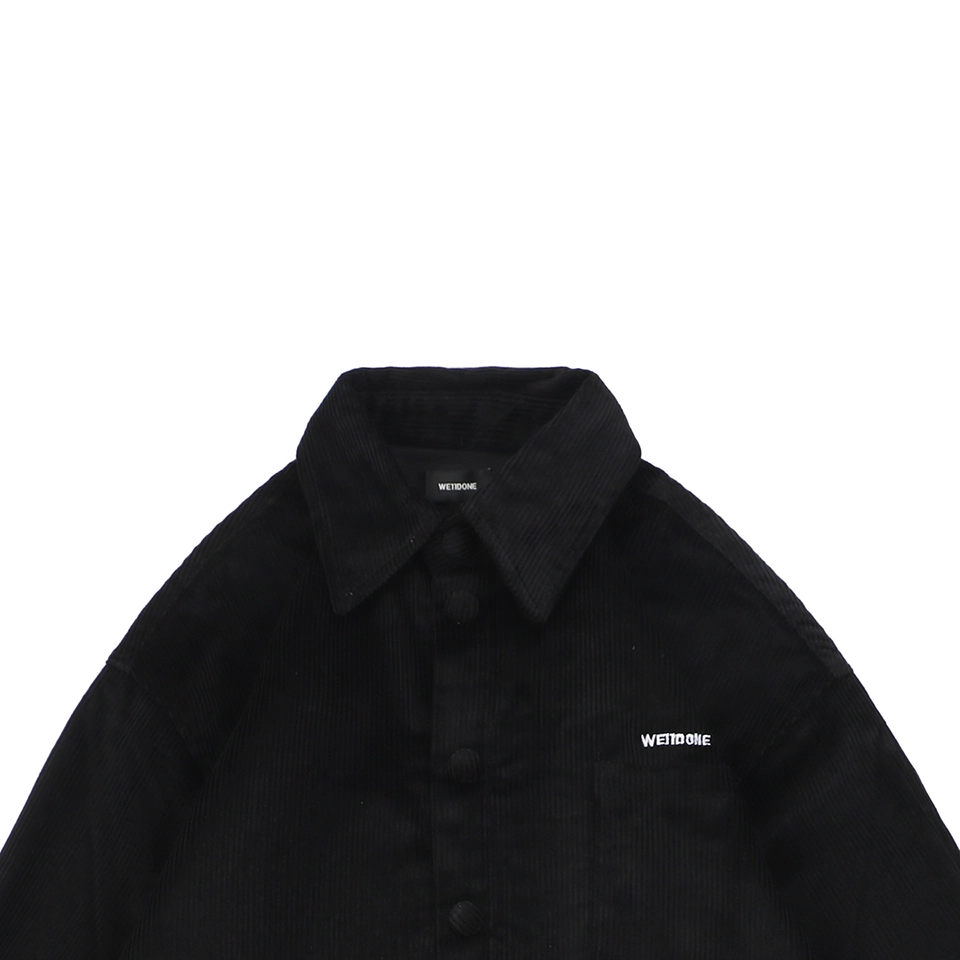 We11done Corduroy Embroidered Shirt Black