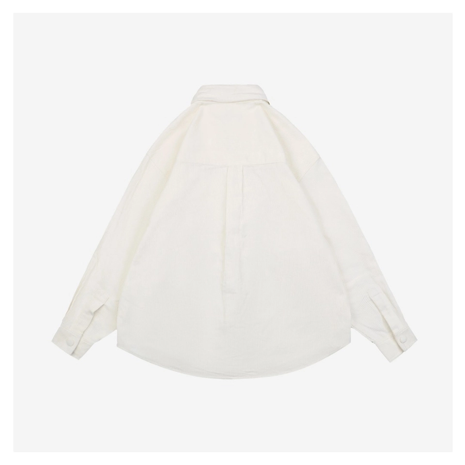 We11done Corduroy Embroidered Shirt White Back side
