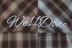 We11done Plaid Panel Embroidered Shirt Logo
