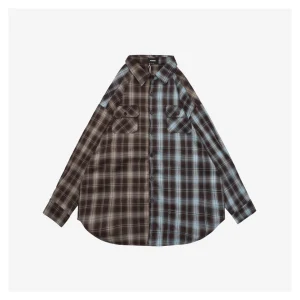 We11done Plaid Panel Embroidered Shirt Front side