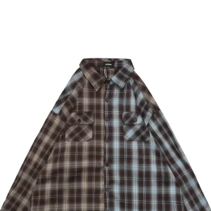 We11done Plaid Panel Embroidered Shirt