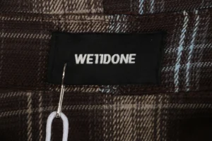 We11done Plaid Panel Embroidered Shirt Logo tag