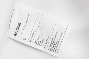 We11done Repetitive Hand-Drawn Logo Graphic Shirt White Wash tag