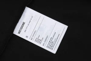 We11done Repetitive Hand-Drawn Logo Graphic Shirt Black Wsah tag