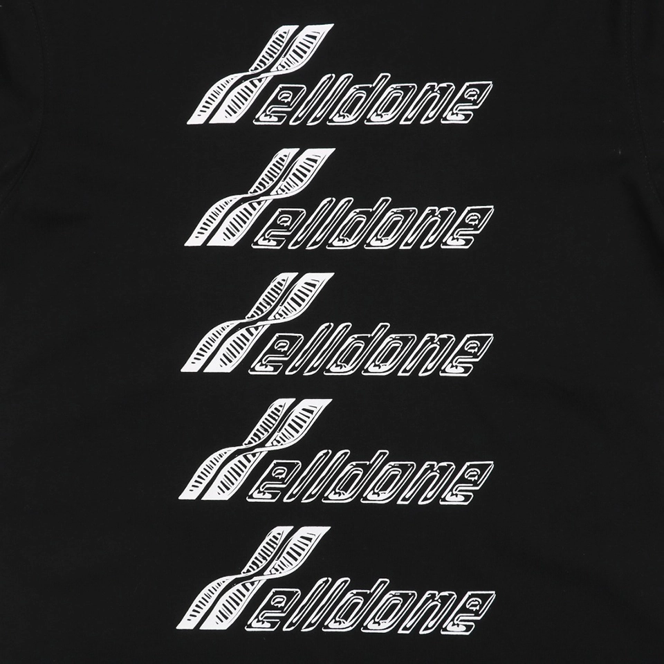 We11done Repetitive Hand-Drawn Logo Graphic Shirt Black Logo