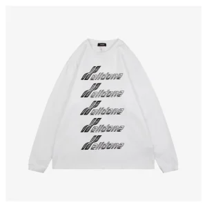 We11done Repetitive Hand-Drawn Logo Graphic Shirt White Front side