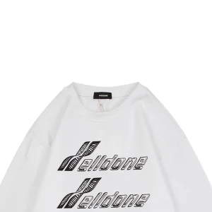 We11done Repetitive Hand-Drawn Logo Graphic Shirt White