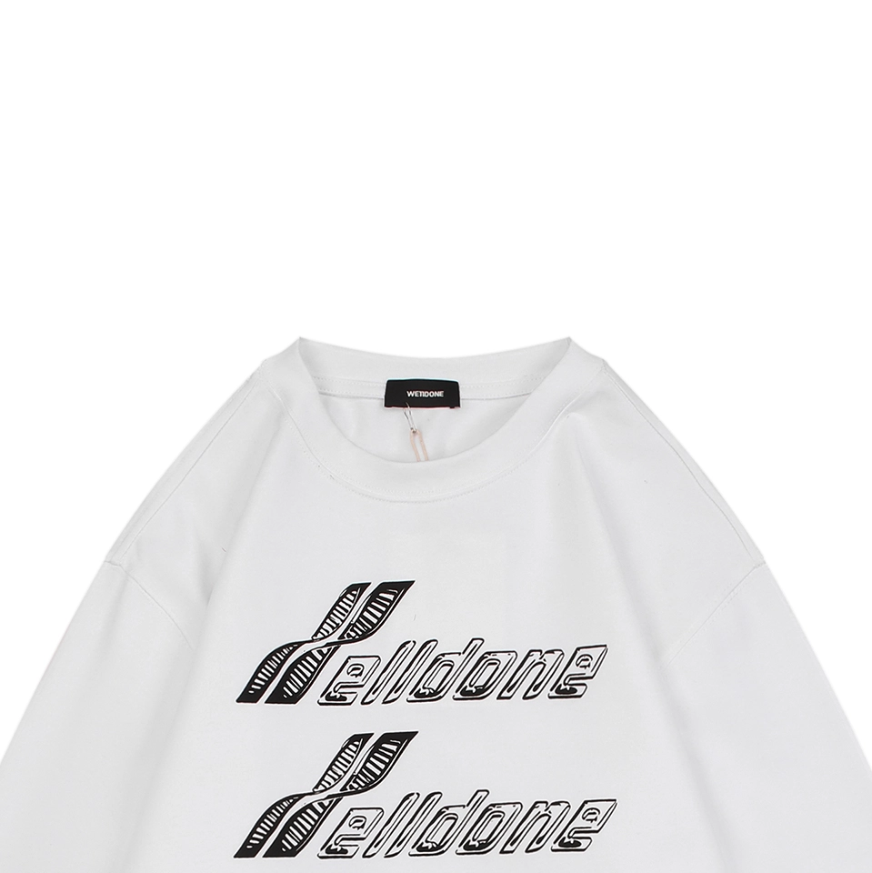 We11done Repetitive Hand-Drawn Logo Graphic Shirt White