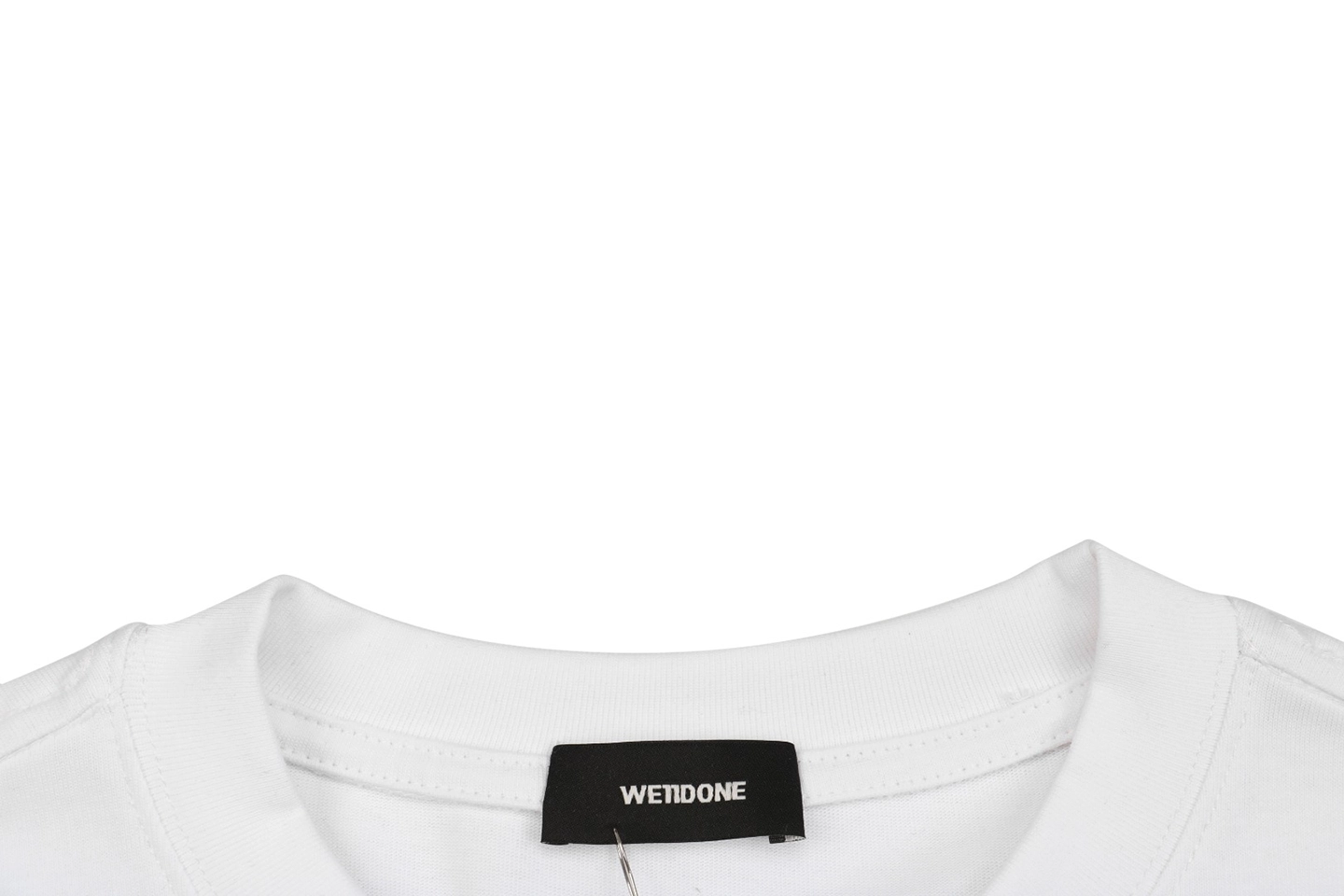 We11done Repetitive Hand-Drawn Logo Graphic Shirt White Neckline