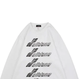 We11done Repetitive Hand-Drawn Logo Graphic Shirt White