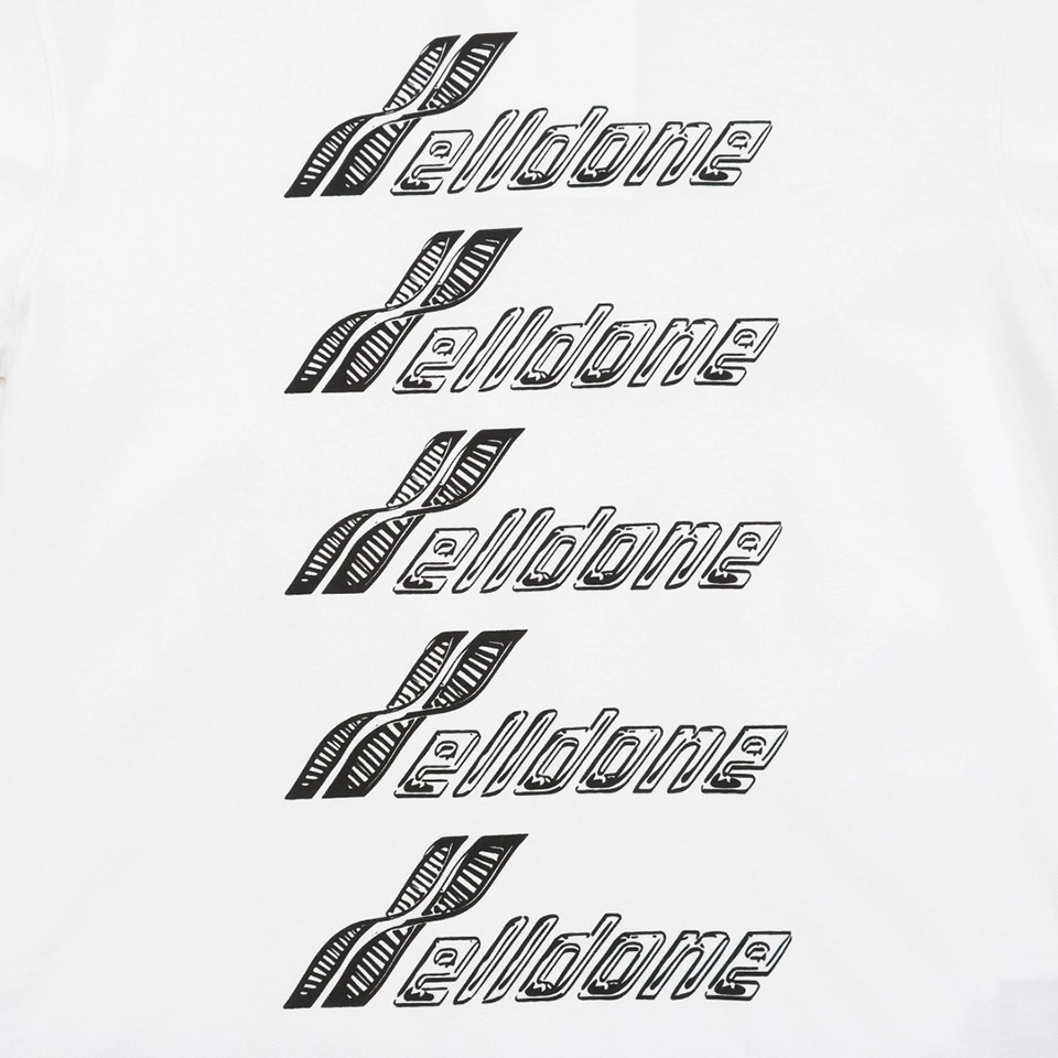 We11done Repetitive Hand-Drawn Logo Graphic Shirt White Logo