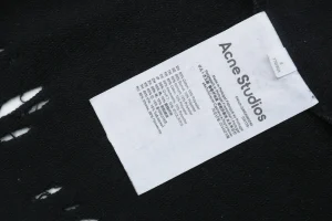 Acne Studios Distressed Circle Logo Crewneck Sweatshirt Black Wash label