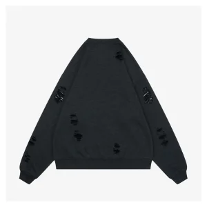 Acne Studios Distressed Circle Logo Crewneck Sweatshirt Black Back view