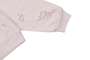 Acne Studios Distressed Circle Logo Crewneck Sweatshirt Pink Cuff