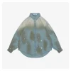 Acne Studios Paint-Splattered Distressed Denim Shirt