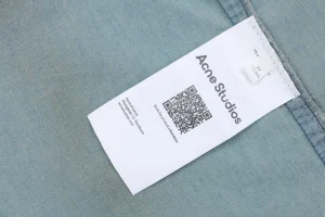 Acne Studios Paint-Splattered Distressed Denim Shirt Wash label