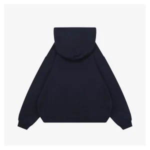 Ami Paris Heart Logo Embroidered Zip-Up Hoodie Navy Back view