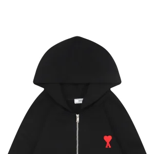 Ami Paris Heart Logo Embroidered Zip-Up Hoodie23.jpeg