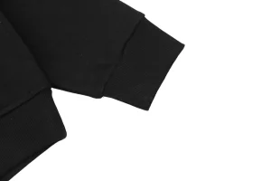 BBry Bear Patch Embroidered Hoodie Black Cuff