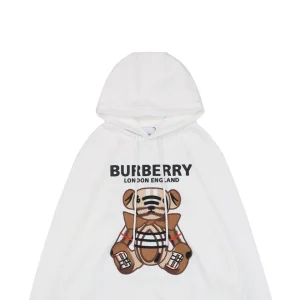 BBry Bear Patch Embroidered Hoodie White
