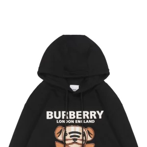 BBry Bear Patch Embroidered Hoodie Black